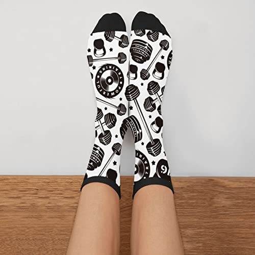 XVBCDFG Divertidos calcetines de pato divertidos calcetines de vestir casuales de media pantorrilla para mujeres y hombres, Levantamiento de pesas con mancuernas, Talla única