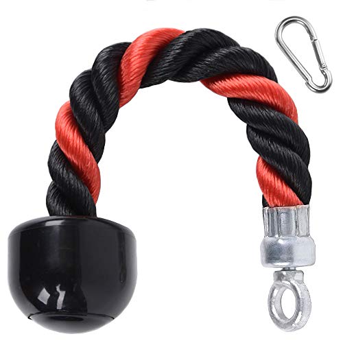 XYZDOUBLE Cuerda de Tríceps Accesorio para Cable de Tracción hacia Abajo con Tríceps y Bíceps Multi Gym Nylon Manijas Antideslizantes - Dorsal, Biceps, Triceps, Gimnasio o Hogar