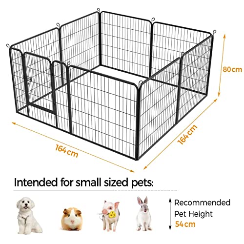 Yaheetech 8 Vallas para Perros 80X80 cm Parque de Cachorros Corral Jaula de Mascota Animales