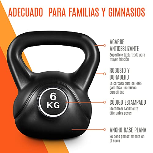 Yaheetech Juego de 2/4/6/8 kg Pesa Rusa Kettlebell Mancuernas para Musculación Ejercicio con Mango Antideslizante Proteger Piso