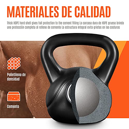 Yaheetech Juego de 2/4/6/8 kg Pesa Rusa Kettlebell Mancuernas para Musculación Ejercicio con Mango Antideslizante Proteger Piso