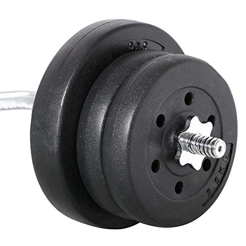 Yaheetech Juego de Mancuernas de Peso 25 kg con Barra Curl Z de 120cm Barra de Peso Musculacion con Disco de 2,5 kg/5 kg para Manillas/Brazadas/Sentadillas Gimnasio Fitness - Hierro - Negro