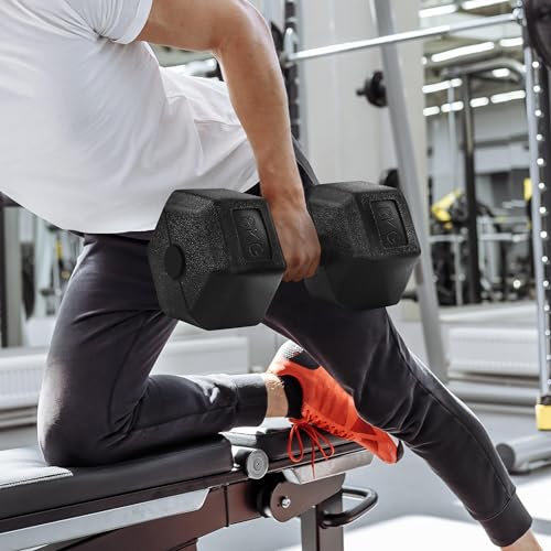 Yaheetech Mancuernas Hexagonales Ergonómicas Pesas y Mancuernas Pesas de Ejercicio pesa Gimnasio en Casa para Gimnasio Negro 16KG