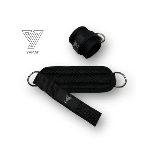 YAMAT - Tobilleras para Polea - 2 Unidades Tobillera Deportiva Gym, Cable Maquinas - para Entrenamientos de Pierna y Glúteos en Poleas con Acolchado- con Bolsa de Transporte de Regalo