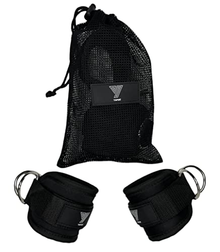 YAMAT - Tobilleras para Polea - 2 Unidades Tobillera Deportiva Gym, Cable Maquinas - para Entrenamientos de Pierna y Glúteos en Poleas con Acolchado- con Bolsa de Transporte de Regalo