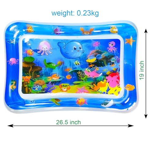 YEAUWILY Colchoneta de Agua para Bebe 3 6 9 12 Meses, Alfombra de Agua para bebé Almohadilla Agua Inflable Juguete sensorial para bebés Alfombra Agua para Bebe 0 2 4 8 Meses 70x50cm