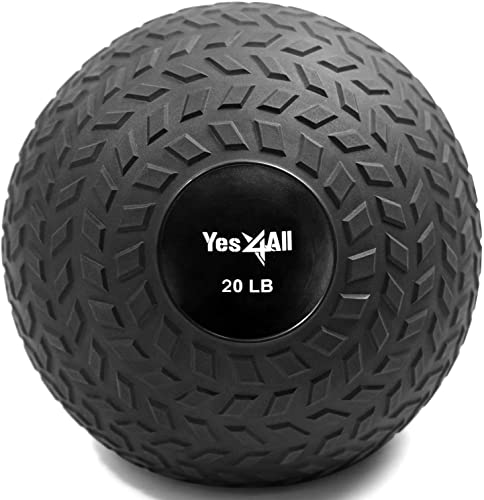 Yes4All 1YHQ Slam Balls 9 kg, Negro, balón Medicinal Relleno de Arena, sin Rebote, Adecuado para Entrenamiento y Fuerza