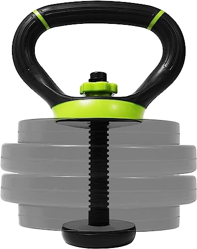 Yes4All B6D1 Mango ajustable para kettlebell, convertidor de plato de pesas, Neo Verde