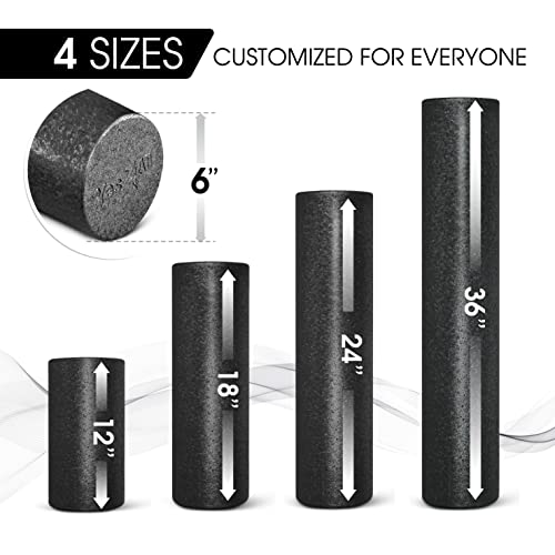 Yes4All Foam Roller - Rullo In Schiuma Ultra Leggero In EPP Ad Alta Densità Lungo 30/45/61/91 CM Per Schiena, Gambe, Allenamenti, Punti Trigger, Palestra, Pilates, Fitness, Yoga, Tessuti Profondi