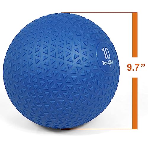 Yes4All LL3M Slam Balls 4.5 kg, Azul, Balón Medicinal Relleno de Arena, sin Rebote, Adecuado para Entrenamiento y Fuerza