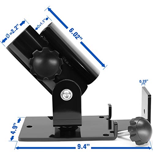 Yes4All LPL6 Deluxe T-Bar Row Plataforma – Full 360° giratorio y fácil de instalar – Se adapta a barras olímpicas estándar de 1 pulgada y 2 pulgadas, A, negro