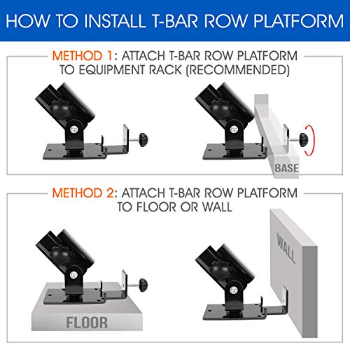 Yes4All LPL6 Deluxe T-Bar Row Plataforma – Full 360° giratorio y fácil de instalar – Se adapta a barras olímpicas estándar de 1 pulgada y 2 pulgadas, A, negro