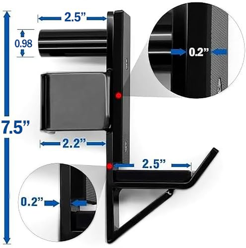 Yes4All Soporte de barra de aleación de acero con ganchos en J de 5 x 5 cm para estante de potencia, accesorios de capacidad de 1000 libras para jaula de pesas