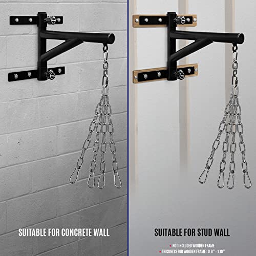 Yes4All Soporte de Pared Ajustable para Saco Pesado con Cadena, Resistente, Soporte para Saco de Boxeo, Muay Thai y Entrenamiento de Artes Marciales Mixtas