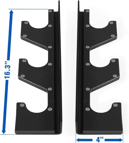 Yes4All Soporte Horizontal de Pared para Barra de Pesas con Capa Protectora de Plástico UHMW-Soporte Colgante para Barra de Pesas, Barra de Ejercicios con Pesas y Barra de Lat Pull Down-Barbell Rack