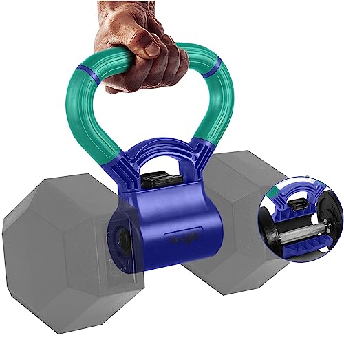 Yes4All TPH9 Agarre Kettlebell, Azul turquesa y azul, Convierte mancuernas en Kettlebells