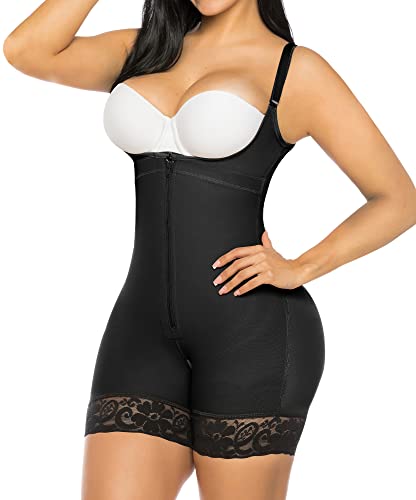 YIANNA Fajas Reductoras Mujer Body Reductor Colombianas Shapewear Moldeadora Control de Abdomen Posparto Lencería Moldeador Negro M 7212