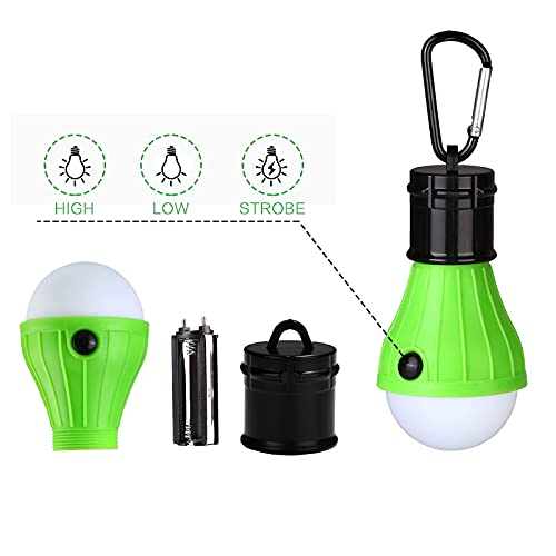 Yizhet Linterna Camping, 4 Piezas Luz Tienda de Campaña 3 Modos Farol Camping LED Impermeable IP65 con Mosquetón Clip Lampara Camping para Acampada, Senderismo, Emergencia Exterior