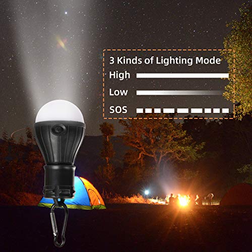 Yizhet Luz Tienda de Campaña, 4 Pack Farol de Camping LED Impermeable, Lámpara Camping Portátiles, 3 Modos Camping Linterna con Mosquetón para Emergencia, Apagón, Montañismo, Senderismo