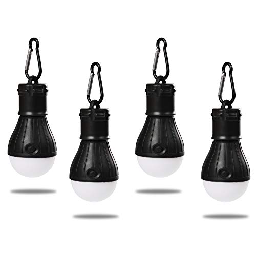 Yizhet Luz Tienda de Campaña, 4 Pack Farol de Camping LED Impermeable, Lámpara Camping Portátiles, 3 Modos Camping Linterna con Mosquetón para Emergencia, Apagón, Montañismo, Senderismo