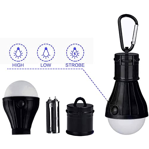 Yizhet Luz Tienda de Campaña, 4 Pack Farol de Camping LED Impermeable, Lámpara Camping Portátiles, 3 Modos Camping Linterna con Mosquetón para Emergencia, Apagón, Montañismo, Senderismo