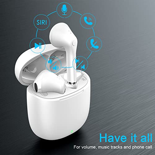 yobola Auriculares Inalámbricos, Auriculares Bluetooth 5.1 HiFi Estéreo, Cascos Inalambricos Bluetooth con Control Táctil, Micrófono Incorporado, IPX5 Deportivos