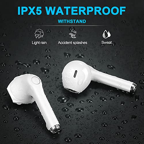 yobola Auriculares Inalámbricos, Auriculares Bluetooth 5.1 HiFi Estéreo, Cascos Inalambricos Bluetooth con Control Táctil, Micrófono Incorporado, IPX5 Deportivos