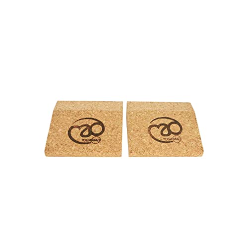 Yoga-Mad Mini par de cuñas de corcho, paquete de 2 bloques de cuña de tamaño de bolsillo, material natural ecológico para principiantes y profesionales en yoga