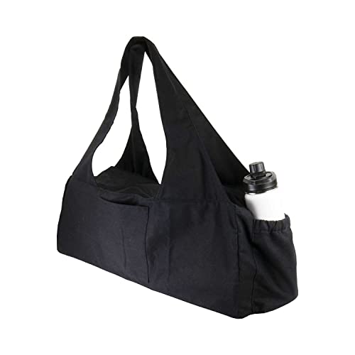 YogaMad Bolsa grande para esterilla de yoga | Bolsa de yoga con cremallera completa con soporte para botellas | Transportador unisex | Tienda alfombrilla y accesorios | Adecuado para pilates, yoga,