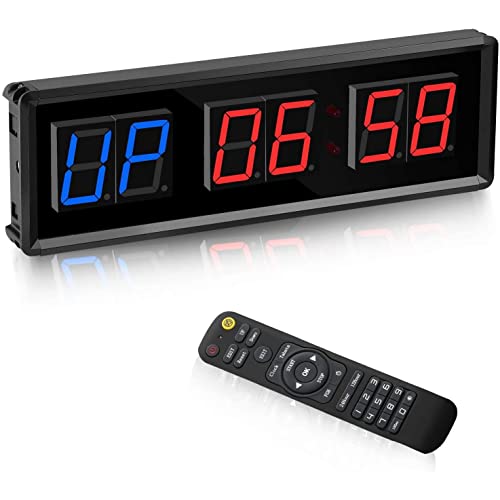 Yoiimiya Temporizador de Gimnasio, Temporizador de Intervalo LED, Reloj de Pared con Cuenta Regresiva Digital, Reloj de 1,5 Pulgadas hacia Abajo/Arriba, CronóMetro para el Hogar