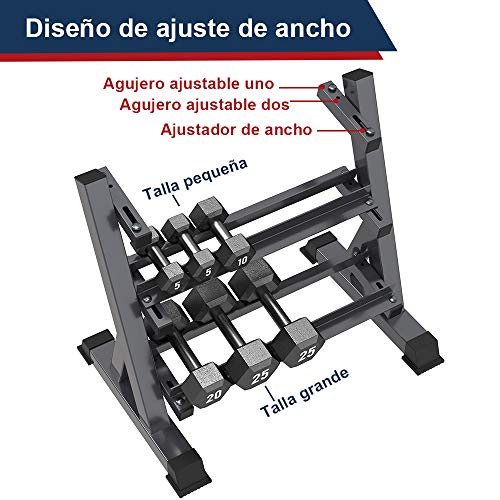 YOLEO Soporte Mancuernas Soporte para Mancuernas de 3 niveles Deportivo de Interior Fitness en casa para Hombres Equipo de Gimnasio Soporte de Rack Solo Vende estanterías