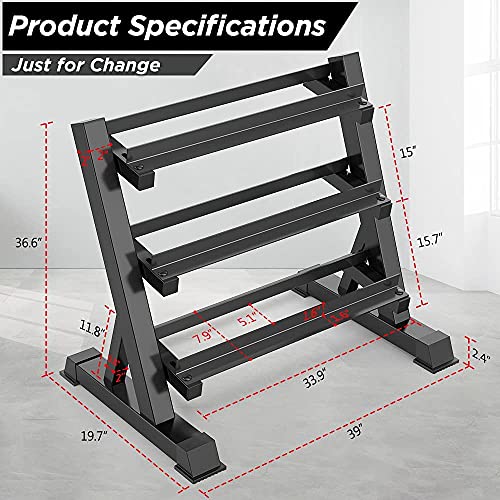 YOLEO Soporte Mancuernas Soporte para Mancuernas de 3 niveles Deportivo de Interior Fitness en casa para Hombres Equipo de Gimnasio Soporte de Rack Solo Vende estanterías