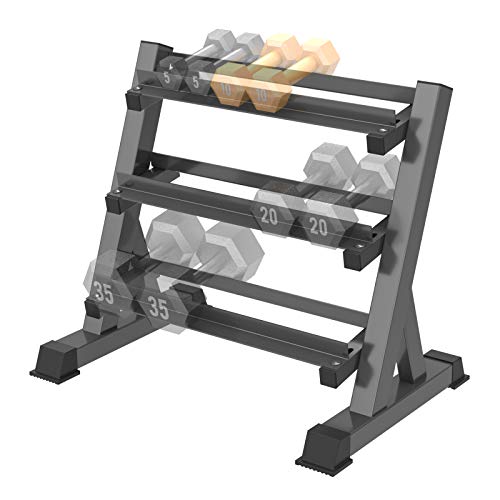 YOLEO Soporte Mancuernas Soporte para Mancuernas de 3 niveles Deportivo de Interior Fitness en casa para Hombres Equipo de Gimnasio Soporte de Rack Solo Vende estanterías