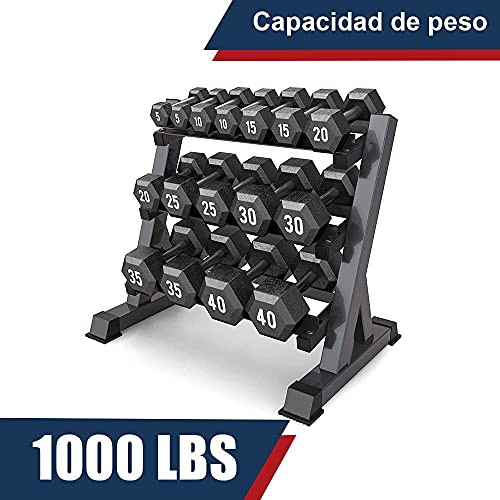 YOLEO Soporte Mancuernas Soporte para Mancuernas de 3 niveles Deportivo de Interior Fitness en casa para Hombres Equipo de Gimnasio Soporte de Rack Solo Vende estanterías