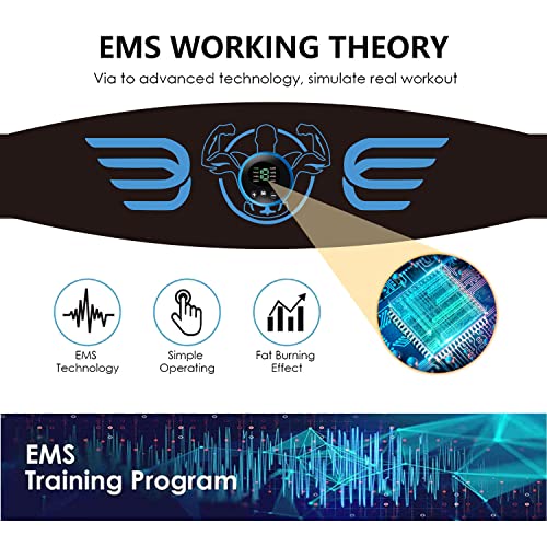 YOUKK EMS Abdominal Electroestimulación,Entrenador Electro-Stimulación,Eléctrico para Músculos Abdominales Electroestimulador Muscular 6 Modos 9 Niveles