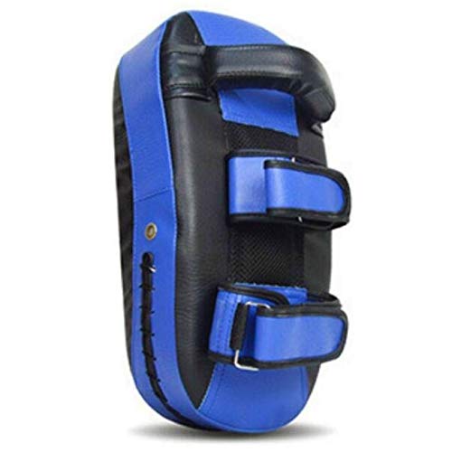 YOUSHANG Paos Muay Thai Soltero Escudos para Patadas Paos De Boxeo Boxeo Kick Shield MMA UFC Muay Thai Taekwondo Sanda Fight Training Azul 36X19X9cm Soltero