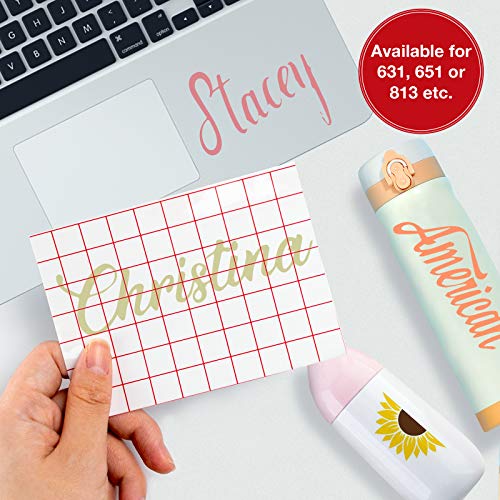 YRYM HT Rollo de cinta de papel de transferencia de vinilo transparente 12 x 50 pies con rejilla de alineación para Silhouette Cameo vinilo adhesivo Cricut para calcomanías señales ventanas pegatinas