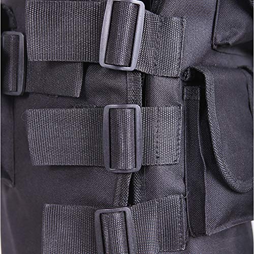 Yuepin Chaleco Táctico, Ultraligero Chaleco de Airsoft Al Aire Libre Respirable Chaleco de Entrenamiento Poliéster Cifrado 600D Chaleco de Combate (Negro-2, M)