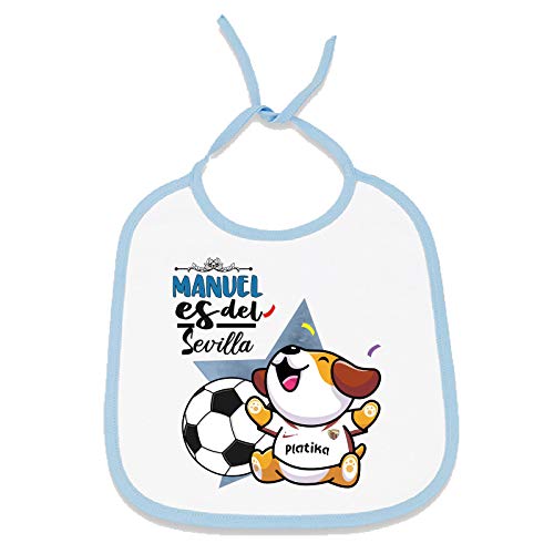 Yujuuu Babero personalizado nombre de bebé equipo de fútbol, Azul y Rosa (Barcelona, Azul)