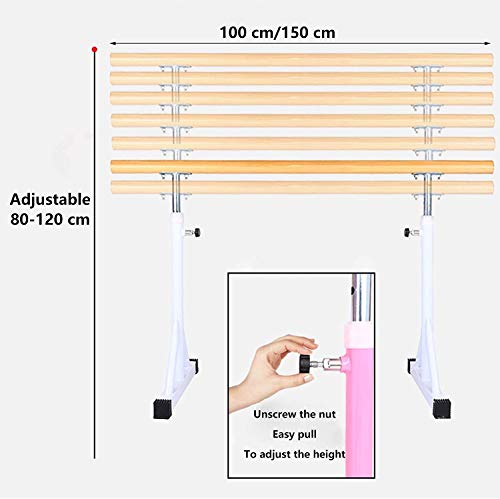 YZJL Barra de Ballet Independiente de Altura Ajustable Barra de Ballet móvil Barra de Baile portátil Equilibrio Pilates Danza o ejercicioMaterial para Ballet