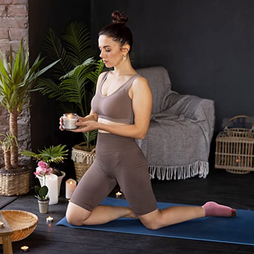 ZAKASA Calcetines Pilates Mujer Antideslizantes: Calcetines de Yoga de Cinco Dedos Calcetines de Algodón Deportivos con 5 Dedos Separados Mujer para Ballet Fitness Talla 39-43 Círculo-3 Pares