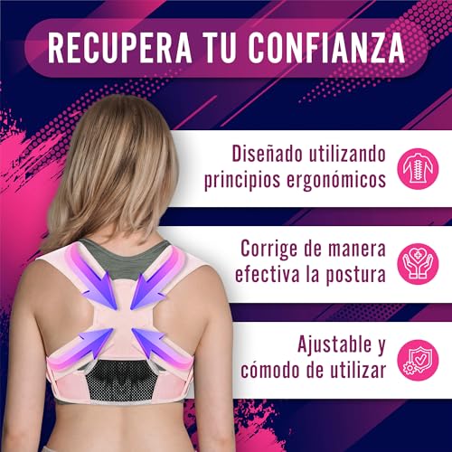 Zamnes Corrector Postura Espalda. Para Mujer y Hombre - Soporte Cervical Cómodo y Ajustable ideal para tu día a día. Corrector Espalda para Corregir tu Postura y Liberarte del Dolor de Espalda