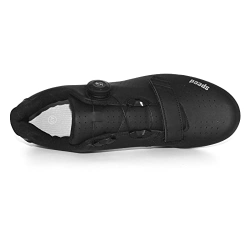 Zapatilla de Ciclismo Profesional Hombre Mujer Zapatos de Ciclismo de Antideslizantes SPD/SPD-SL Lock System para Bicicleta de Montaña/Carretera con Estilo de Encaje rápido Giratorio Negro 42 EU