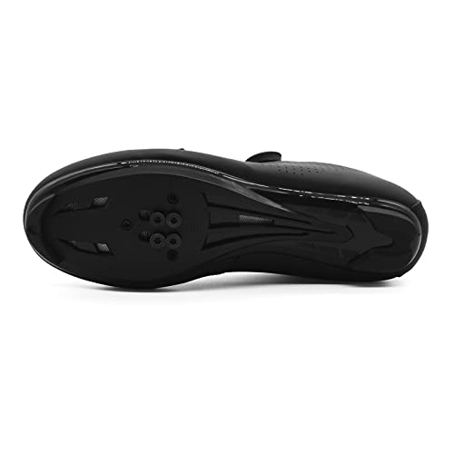 Zapatilla de Ciclismo Profesional Hombre Mujer Zapatos de Ciclismo de Antideslizantes SPD/SPD-SL Lock System para Bicicleta de Montaña/Carretera con Estilo de Encaje rápido Giratorio Negro 42 EU