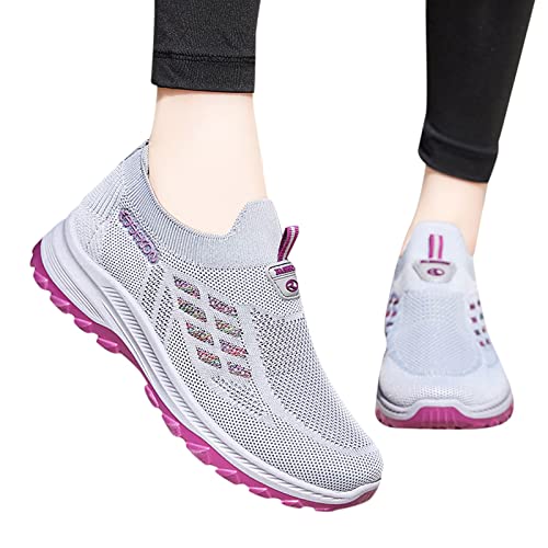 Zapatillas Deportivas Mujer Blancas Baratas Malla Duradera Zapatos Deportivos Duraderos De Ligeras Y Transpirable Niñas Caminar Zapatos Para Correr Ocio Plano Moda Para Fitness Gimnasio Running