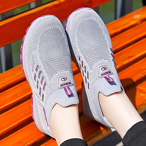 Zapatillas Deportivas Mujer Blancas Baratas Malla Duradera Zapatos Deportivos Duraderos De Ligeras Y Transpirable Niñas Caminar Zapatos Para Correr Ocio Plano Moda Para Fitness Gimnasio Running