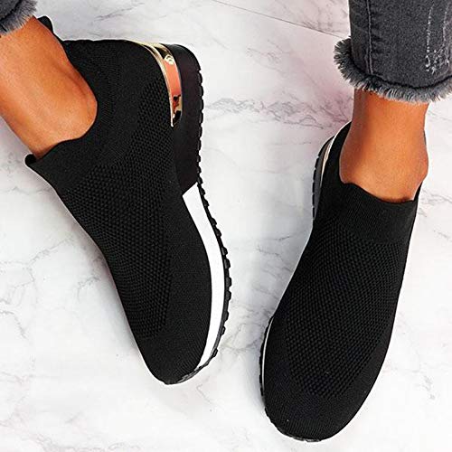 Zapatillas Deportivas Mujer Casuales Deporte Zapatos Deportivos Duraderos De Ligeras Y Transpirable Niñas Caminar Zapatos para Correr con Colchón Respirable Talla Grande para Fitness Gimnasio Running