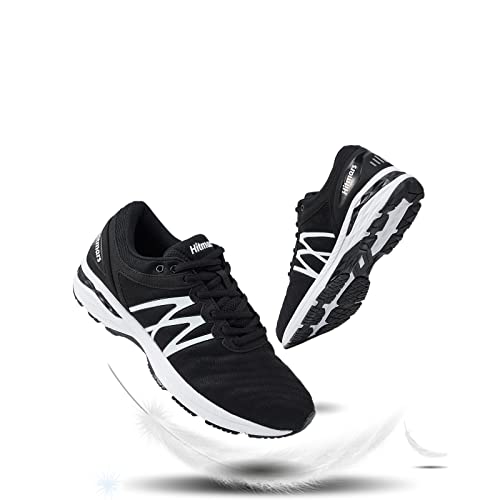 Zapatillas Running Hombre Mujer Zapatos Deportivos Correr Deporte Gimnasio Caminar Trail Running Ligeras Antideslizantes Transpirables Casual Zapatos Negro y Blanco 42 EU