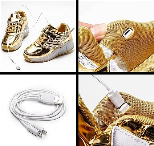 Zapatos con Ruedas Zapatillas con Dos Ruedas para niños y niña Led Luces Zapatillas con Ruedas Se Puede Bambas con Ruedas Carga con USB Automática Calzado de Skateboarding