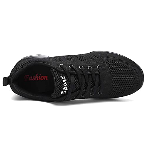 Zapatos de baile para mujer, con malla con cordones, para danza, entrenamiento, danza, danza, danza, danza, danza, danza, zapatos de danza, negro (schwarz 1), 37 EU